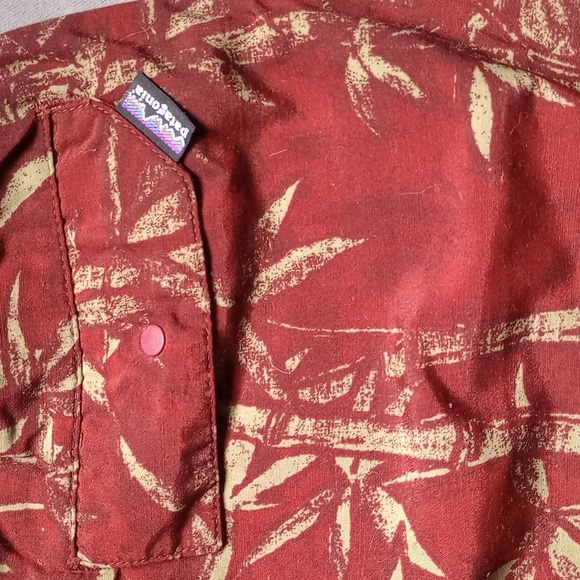 Patagonia Baggies Long Adult Size Small Maroon Gold Floral Lined - Picture 8 of 10